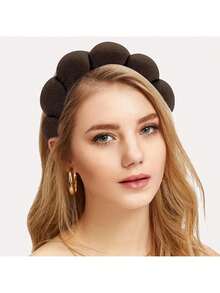 6pcs Satin & Microfiber Headband Set | Soft Skincare Headbands With Bow And Claw Clips, Maillard Dyed Wide Sleep Headbands, Unisex - Multicolor - View 6