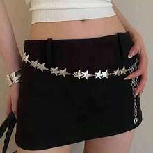 1pc Women's Metallic Retro Bohemian Fashion Waist Chain, Versatile Dress Waist Belt Accessory - Multicolor - View 10