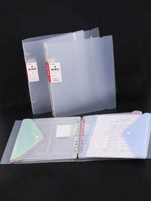 Bộ 12 túi nhựa PP trong suốt với 6 màu Macaron, phù hợp với bìa còng 11 lỗ, tương thích với bìa còng 2, 3 hoặc 4 khoen, lý tưởng cho trường học, văn phòng, đồ dùng học tập và sử dụng khi trở lại trường. - Màu sắc của Macaron ngẫu nhiên - Xem 3