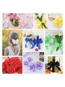 1 Rolo de Fita de Cetim com 4cm de Largura, Adequada para Fazer Laços, Decoração de Bolos, Embalagem - Azul Royal - Visão 9