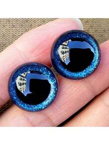 20 mắt nhựa đen bóng, mắt búp bê, kích thước 12/14/16/18/20mm, mắt 3D lấp lánh có vòng, thích hợp cho móc len, có vòng, mắt to, thích hợp cho búp bê móc len, mắt nhựa móc len, phụ kiện DIY cho gấu bông - Mắt trăng nhiều màu - Xem 8