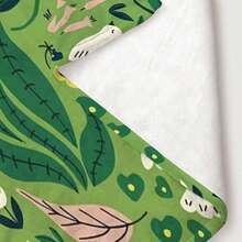 1pc JIT Green Spring Floral Pattern Printed Blanket, Washable, Flannel Knitted Blanket, Home Bedroom Office Shawl Leg Cover Conditioning Blanket, All-Season Multi-Purpose Warm Blanket - Grey - View 6