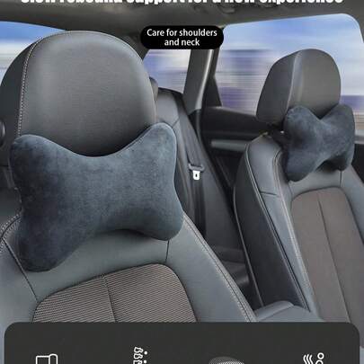 1个/2个装柔软舒适的汽车颈枕，汽车颈部支撑垫，四季通用汽车座椅头枕，毛绒汽车内饰配件，汽车枕头，汽车座椅垫
