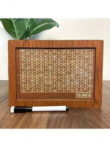 1pc Goal-Oriented Savings - Non-Waterproof Wooden Savings Bank With Goal Counter - $10,000 Cash Storage Box - Holiday Creative Gift - Brown - View 10