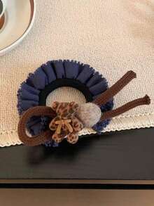 1/2 Stücke Nische Leopard Muster gefaltete Haargummis, vintage süße Bären Spiralhaargummis, elegante Haargummis für Pferdeschwanz, Dutt Gummibänder für den täglichen Gebrauch, Haargummis, Haarseil - Verschiedenfarbig - Übersicht 11