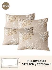 1pc/2pcs/4pcs Polyester Floral Pattern Pillowcase (Pillow Insert Not Included), Soft & Comfortable, Suitable For All Seasons - Multicolor - View 31