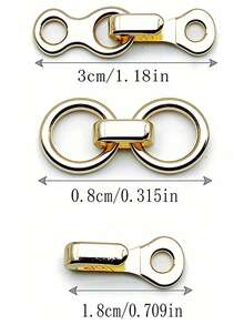Invisible Metal Snap Buttons - Hook & Eye Clasps, Suitable For Chinese Pants And Suits, Adjustable Hidden Buttons For Clothing And Jackets, Metal Collar Hooks, Pant Hooks, Invisible Snap Buttons For Leather Jackets And Fur Coats To Prevent Exposed Hooks - Multicolor - View 3