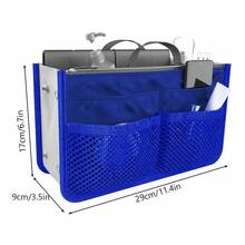 Bolsa de inserción organizadora de maquillaje, bolsa de cosméticos multibolsillo de gran capacidad, bolsa de bolso de viaje multicolor portátil - zafiro - Ver 12