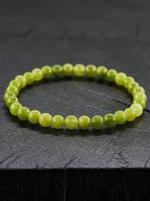 1条天然橄榄石手链，女士真绿水晶串珠手链，女士首饰，幸运手链，圣诞礼物，送给妻子的礼物，送给祖父母的礼物（来自孙辈） - 綠色 - 查看 5