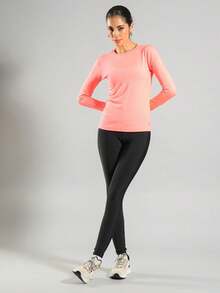 FITNATION Women's Long-Sleeved T-Shirt With UV50 Sun Protection - Fluorescent Pink - View 4
