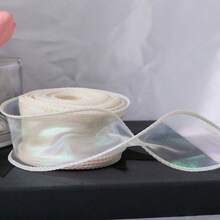 4厘米宽 10/50码彩虹欧根纱丝带，透明宽工艺丝带，适用于鲜花、花束、花环、婚礼、生日派对、情人节礼物、发饰、装饰品等。 - 多色 - 查看 22