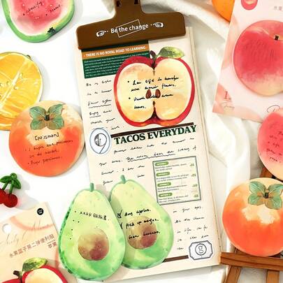 30 Sheets Of Realistic Fruit-Shaped Sticky Notes - Multi-Functional Notebook, Photo Frame Decoration, Message Notes