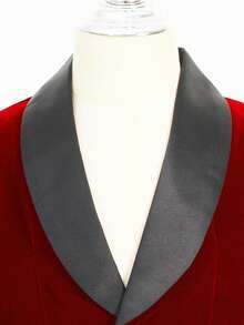 1pc Boys Gentleman Suit Jacket, Shawl Neck Blazer, Suitable For Birthday, Wedding, Children Formal Wear - Red - View 7