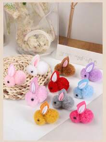 多件套毛绒兔子球猫玩具 - 柔软互动猫玩具球，无需电池，耐用毛绒材质，适合所有猫咪品种，猫咪咀嚼和玩耍玩具