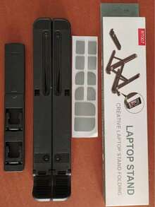 2-In-1 Adjustable Laptop & Phone Stand - Portable Foldable ABS Tablet Holder With Built-In Storage Shelf, Space-Saving Desktop Organizer, Lightweight Compact Stand For IPad, Kindle, Smartphones - Compatible With Laptops, E-Readers And Smart Devices