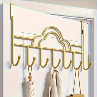 20-Lb Capacity Modern Cast Iron Cloud Hook Wall Mounted Metal Coat Rack, No Drilling Required, For Bags, Towels And Jackets, Bedroom Storage Solution
