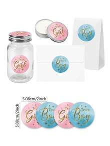 Team Boys Or Team Girls,Stickers For Baby Showers, Boys And Girls, Labels For Expectant Mothers, Birthday Party Decorations, Preferences For Decoration, Gender, Pregnant Women, Revealing Stickers, Decorative Bags, Packaging Labels, Stickers - Shape - View 5