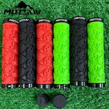 1 Pair Motorcycle/Bicycle/Scooter Handlebar Grips, Heavy-Duty Skull Lock Design, Multi-Color (Red/Green/Black), Sliding Handlebar End Caps With Locking Mechanism, Suitable For Motorcycle, ATV, Folding Bike, Bicycle Accessories, Motorcycle Accessories - Multicolor - View 1