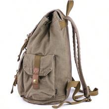 Gootium Canvas Backpack - Vintage Outdoor Rucksack Travel Day Pack - Armygreen - View 4