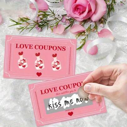 20/40pcs Pink Scratch Off Cards, DIY Scratch Cards, Wedding Party Decorations, Couple Gift Cards, Surprise Cards, Birthday Gift Cards, DIY Holiday Greeting Cards, Party Penalty Cards, Party Game Prizes, Suitable For Gatherings And Events, Gift Packaging, Couple Interaction