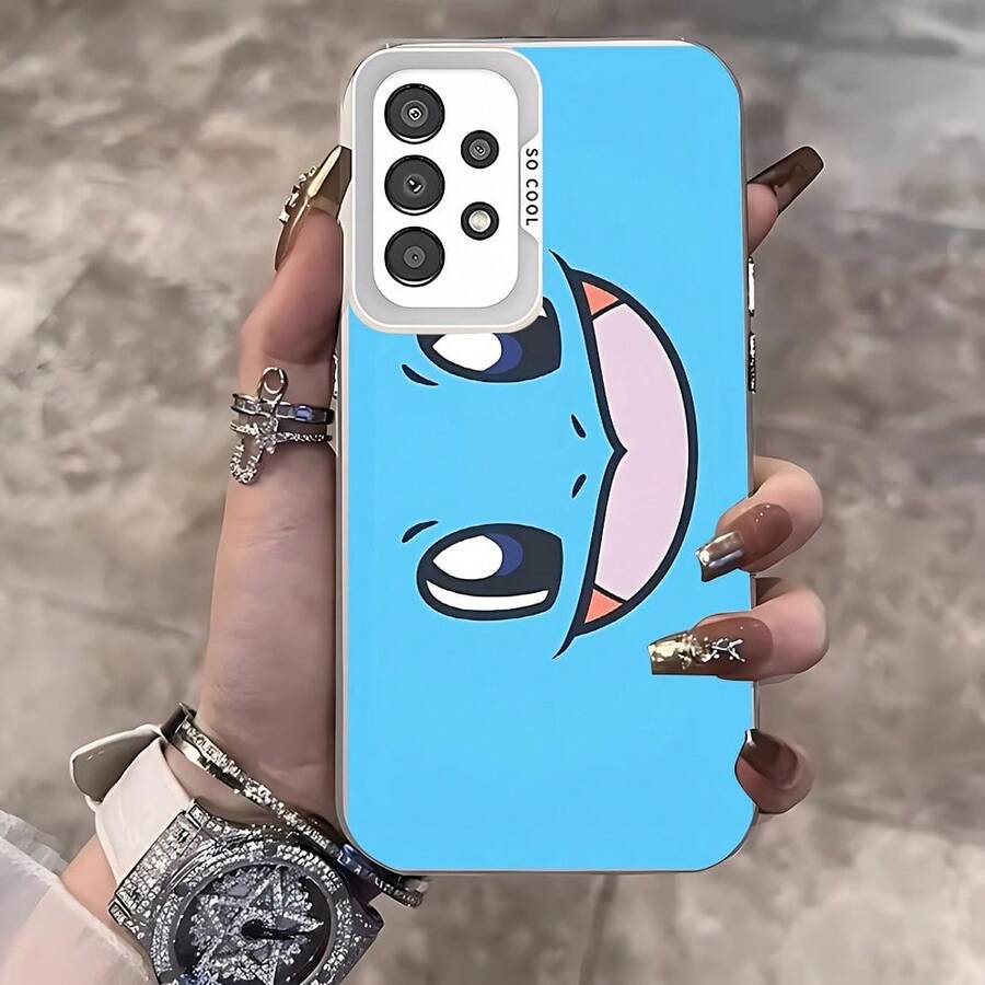 Funda de teléfono Adorable Cartoon compatible con Galaxy S25 S24 S23 S22 S21 S20 FE Ultra Plus 4G 5G, con una parte trasera mate a prueba de golpes - Plateado - Ver 1