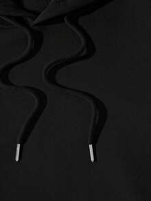 Camvyn WHITE SHARK Men's Casual Printed Loose Fit Hoodie Sweatshirt, Street Fashion For Autumn/Winter - Black - View 8