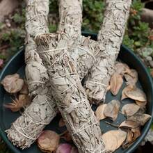 Loose Gemstones-1/3/6pcs 4 Inch Fresh, White Sage Sticks,For House Cleaning, Yoga,Contains Amethyst - Multicolor - View 10