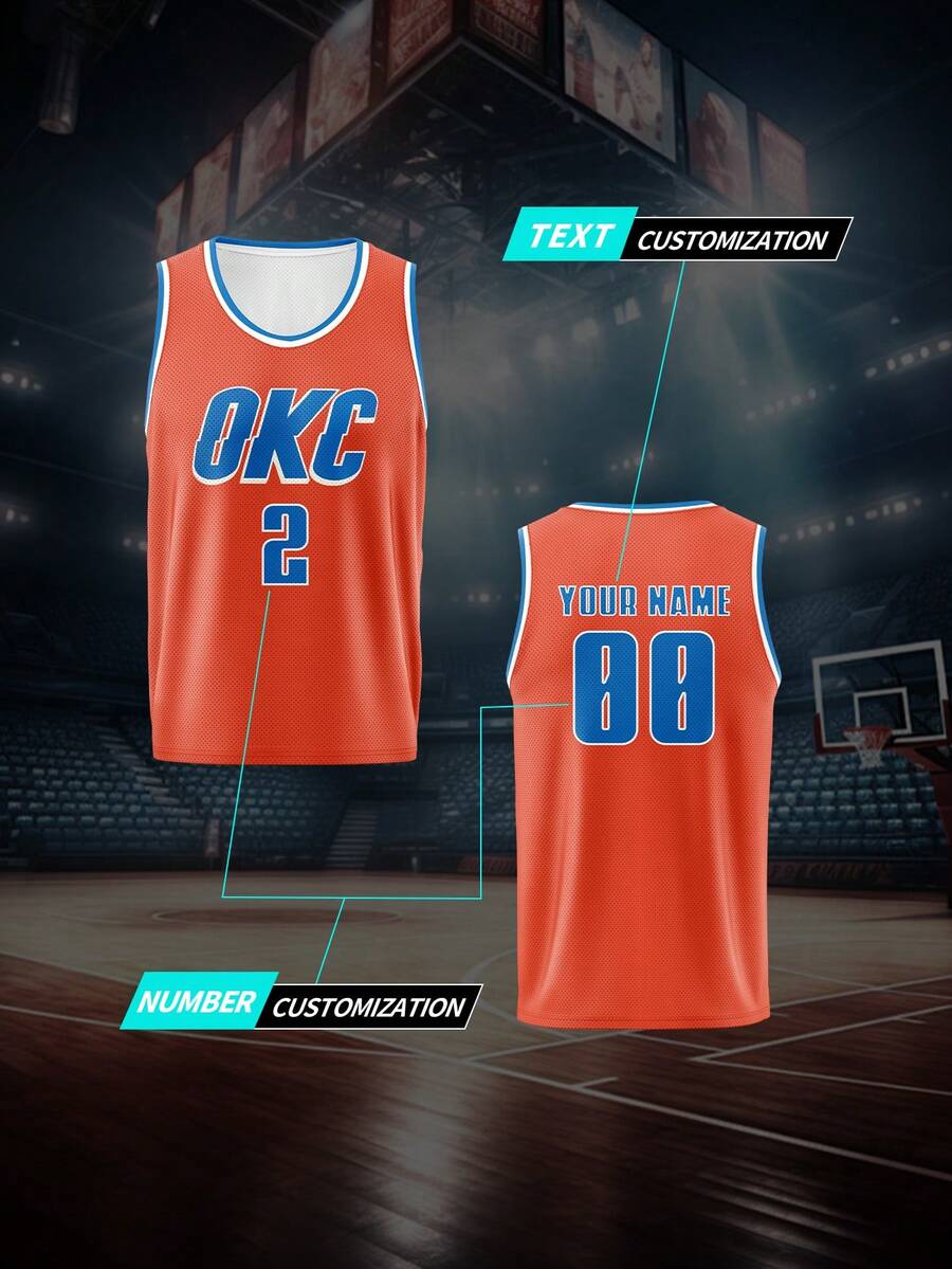 Áo thi đấu bóng rổ Oklahoma City-Thunder 2026 tùy chỉnh, áo thể thao liền thân dành cho nam, áo tập luyện câu lạc bộ, áo bóng rổ, tên và số tùy chỉnh ở mặt trước và mặt sau, độc quyền dành cho người hâm mộ bóng rổ, tùy chỉnh ngày thi đấu, phù hợp cho thể thao thường ngày, tập luyện, mọi mùa, thời trang, tối giản, trang phục thường ngày cá nhân hóa. - Nhiều màu - Xem 1