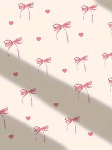 1pc Creative Pink Bow Decorative Wall Sticker, Suitable For Bedroom, Living Room, Romantic Atmosphere Decor For Valentine's Day - Multicolor - View 5