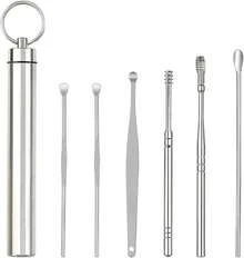 6pcs Spring Earwax Cleaner Tool Set - Spiral Design Stainless Steel Ear Picks ,Stainless Steel Ear Pick Set With Keychain Box,Ear Wax Removal Kit For Ear Adult… - Thép không gỉ A màu trắng bạc - Xem 12