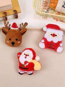 (款式随机)创意卡通胸针圣诞驯鹿圣诞老人胸针百搭可爱胸针卡通后开式圣诞胸针钥匙扣吊坠配饰礼物 - 彩色 - 查看 11