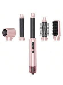 UKLISS 5-In-1 Ionic Hair Dryer, Multi-Function Hot Air Styler With Detachable Nozzles, Portable Heat-Resistant Blow Dryer Tool - Pink - View 10