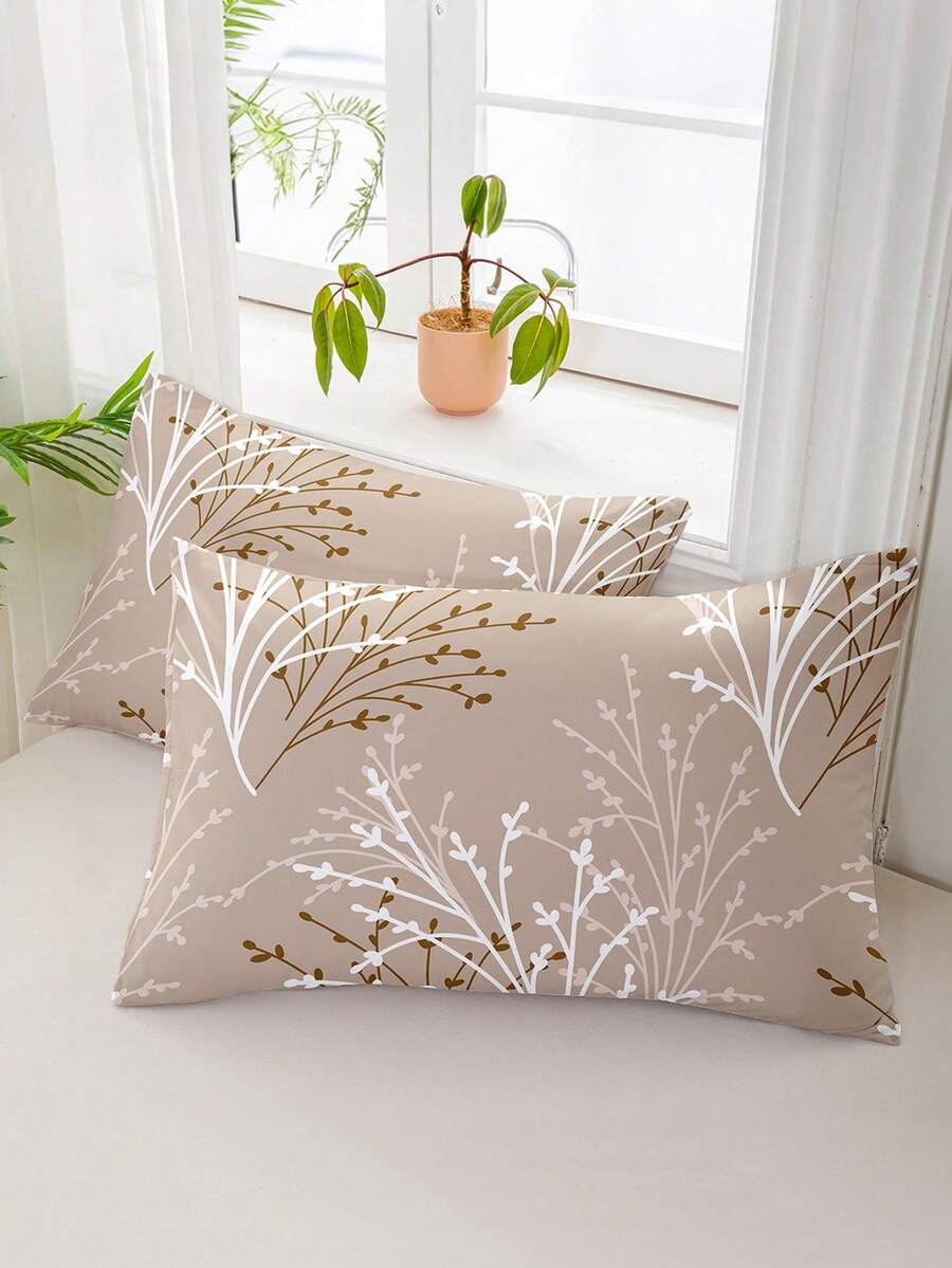 1pc/2pcs/4pcs Polyester Floral Pattern Pillowcase (Pillow Insert Not Included), Soft & Comfortable, Suitable For All Seasons - Multicolor - View 1