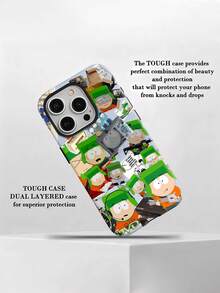 Estuche para teléfono Kyle Cartoon Mania Compatible con estuches para teléfonos   17  16 Pro Max  15 Pro Max  13 y  12 Hecho de material TPU a prueba de caídas, resistente al desgaste y cómodo de sostener Un gran regalo para familiares, amigos, seres queridos, novios/novias y para Navidad y Año Nuevo - Blanco - Ver 4