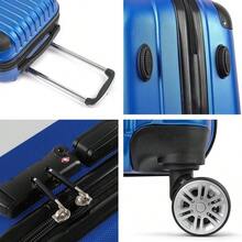 Wanderlite Luggage Set 3pcs Blue Suitcase Hand Luggages Travel ABS Hard Case Hardside Shell Lightweight Trolley Carry On Bag TSA Lock 6pcs Storage Organisers - Blue - View 8
