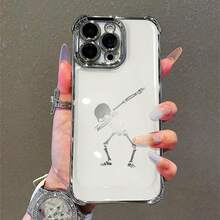 Esqueleto con toques sobre fondo blanco, con un espeluznante toque de Halloween. Esta elegante funda es compatible con los modelos  16, 15, 14 Pro Max, 13, 12, 11, XR y XS Plus. Fabricada en silicona TPU, ofrece protección contra golpes y caídas, además de una sensación superior. Es un regalo ideal para familiares, amigos y seres queridos, y una opción perfecta para Navidad.fundas para  13,funda  13,funda  16,fundas ,funda  15,funda para ,fundas para  16,fundas  11,fundas  15,funda  17,protector para ,funda  14,fundas  12,fundas  14,funda  17 pro max,fundas  13,fundas> - Plateado - Ver 1