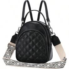 Mini Backpack PurseWomen's Fashion Convertible Shoulder Bag With Guitar Strap - Black - View 1
