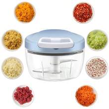 1pc Mini Garlic Press Onion Chopper, Manual Food Processor For Vegetables, Ribbon Vegetable Chopper Onion Dicer, Suitable For Ginger, Chili, Vegetables And Fruits - Multicolor - View 1