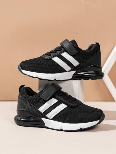 1 par de zapatos deportivos de malla transpirables y versátiles para niños, adecuados para primavera y otoño