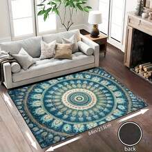 1pc Extra Large Bohemian Purple Mandala Area Rugs - Non-Slip Machine Washable Floor Rugs With Purple/Blue/Pink/Black/Teal Intricate Pattern, Durable Polyester & TPR Backing For Living Room, Bedroom, Home Decor - 樣式 9 - 查看 4