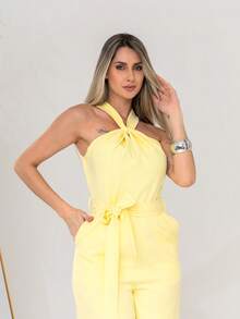 Tailored Jumpsuit With Zipper M3094 - Amarillo - Ver 5