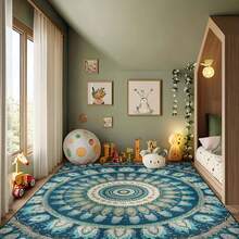 1pc Extra Large Bohemian Purple Mandala Area Rugs - Non-Slip Machine Washable Floor Rugs With Purple/Blue/Pink/Black/Teal Intricate Pattern, Durable Polyester & TPR Backing For Living Room, Bedroom, Home Decor - 樣式 9 - 查看 2