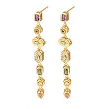 A Pair Of Tassel Long Earrings, Irregularly Spliced With Super Sparkling Diamonds, Made Of Stainless Steel Material, Not Easy To Fade Or Cause Allergies, Suitable For Daily Or Banquet Wear, A Must-Have For Fashionable Ladies - 金色 - 查看 4