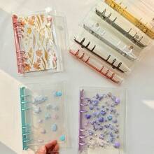A6 Transparent Multi-Color Binder, Transparent File Folder With Double Snap Design, Can Store Beautiful Photo Albums, Transparent Sticker Books, Binder, Sticker Books, Money Saving, Stationery, Photo Storage Bags, Notebooks, Sticker Books, Office Supplies, School Supplies - Multicolor - View 2