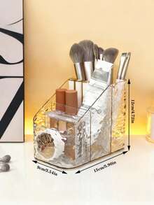 Caja de almacenamiento de cosméticos premium, estantería de almacenamiento transparente, estantería de almacenamiento de cosméticos, bolsa de maquillaje, esencial de viaje - transparente - Ver 19