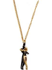 2 Piezas Collar de pareja Collar de collar de amor joyas abrazo amante collar joyería de la  collar de corazon para parejas collar de amante pareja abrazando collar - como se muestra x 3 piezas - Ver 1