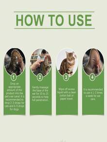 Pet Ear Care Liquid - Gentle Cleaning For Pet Ear Odor, Suitable For Cats And Dogs, Daily Pet Ear Care. Pet Ear Cleaning Liquid, Cleans Ear Canal, Removes Earwax And Odor For Pets. Pet Ear Care Solution - Gentle Formula Cleans Ear Canal, Maintains Ear Freshness, Removes Dirt And Odor, Provides Comfortable Pet Ear Care. Pet Ear Drops Can Relieve Dog And Cat Ear Discomfort, Clean Earwax And Eliminate Odor.
