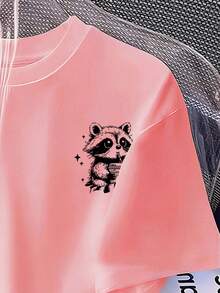 Tween Girls Casual Cartoon Letter Print Short Sleeve T-Shirt, Summer - Pink - View 4