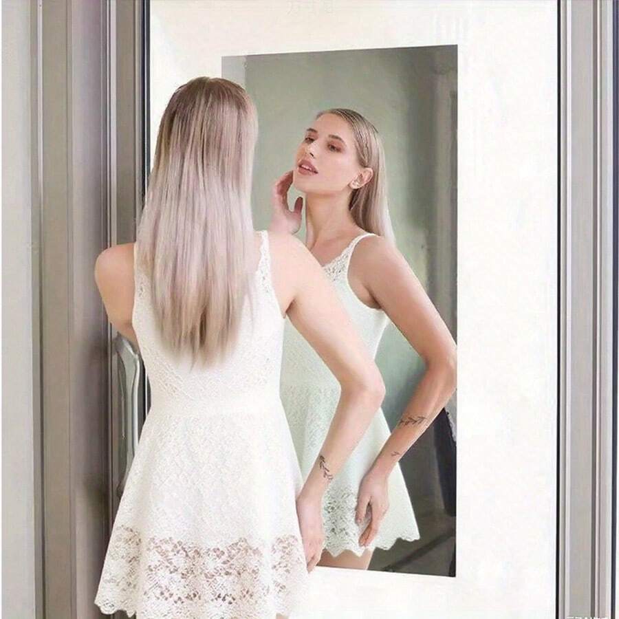 1 Roll Self-Adhesive High-Definition Mirror Wall Paper, Removable Mirror Sticker, Reflective Surface, Mirror Effect, Cuttable, Non-Glass, Non-Deformable, Non-Breakable Mirror, Peel And Stick, Suitable For Bathroom, Vanity, Home, DIY Crafts, Flexible Self-Adhesive Mirror, Applicable For DIY Arts And Crafts, Home Decor, Cabinet Countertops - Mirror Stickers - View 1