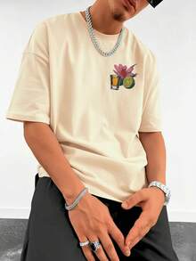 Kaos Lengan Pendek Pria Gaya Retro Meksiko dengan Motif Cetak, Nyaman & Bernapas, Cocok untuk Musim Panas. - Aprikot - View 6